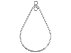 Sterling Silver Drop Teardrop With Closed Jump Ring Inside 29mm X 20mm