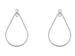 Sterling Silver Drop Teardrop With Closed Jump Ring Inside 29mm X 20mm