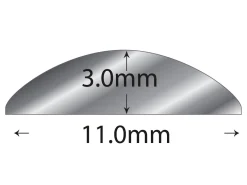 Sterling Silver D Shape Wire 11.0mm X 3.0mm Flat Edge, Fully Annealed, 100% Recycled Silver