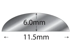 Sterling Silver D Shape Wire 11.50mm X 6.00mm 2621, Fully Annealed, 100% Recycled Silver