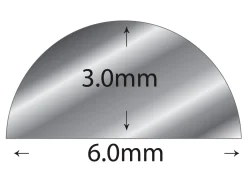 Sterling Silver D Shape Wire 6.00mm X 3.00mm 2616, Fully Annealed, 100% Recycled Silver