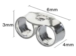 Sterling Silver Earring Back Scroll Medium Pack of 20, 100% Recycled Silver