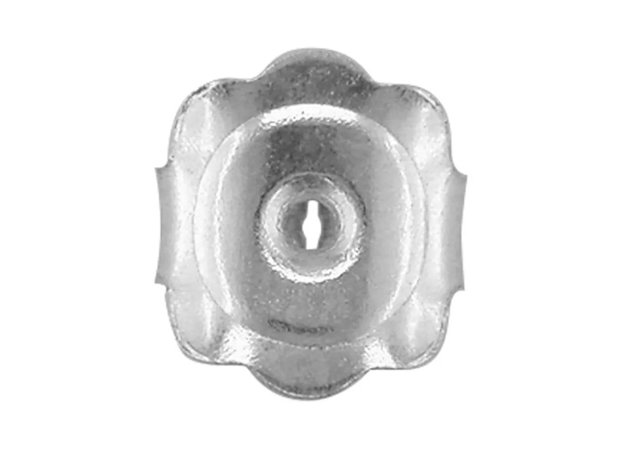 Sterling Silver Earring Back Scroll Large Pack of 20 With Fluted Edge, 100% Recycled Silver