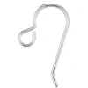Sterling Silver Earring Hook Wire Plain, Pack of 20, With Inward Turn Loop