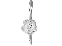 Sterling Silver Earring Hook Wire Pack of 6 With Rose Decoration And Ring For Drop Attachment