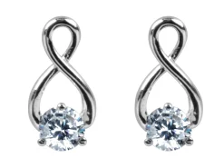 Sterling Silver Earrings Cubic Zirconia Twist