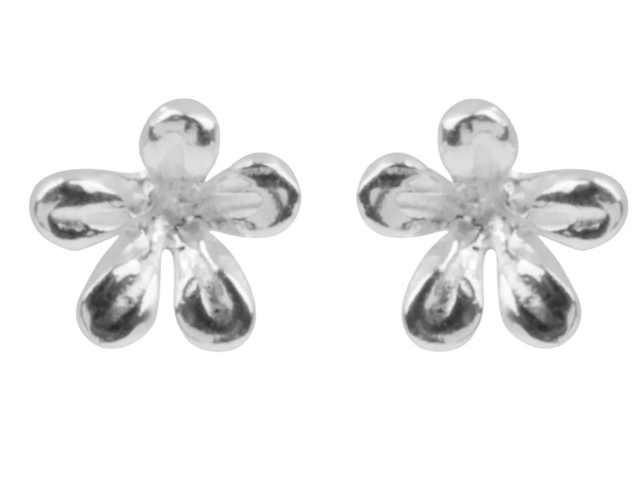 Sterling Silver Earrings Flower Stud