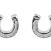 Sterling Silver Earrings Lucky Horseshoe Stud