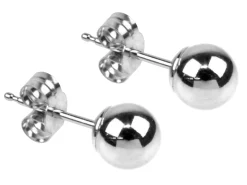 Sterling Silver Earrings Pair 4mm Ball Stud Earrings With Scroll