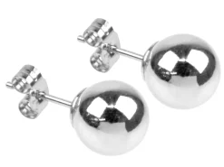 Sterling Silver Earrings Pair 5mm Ball Stud Earrings With Scroll