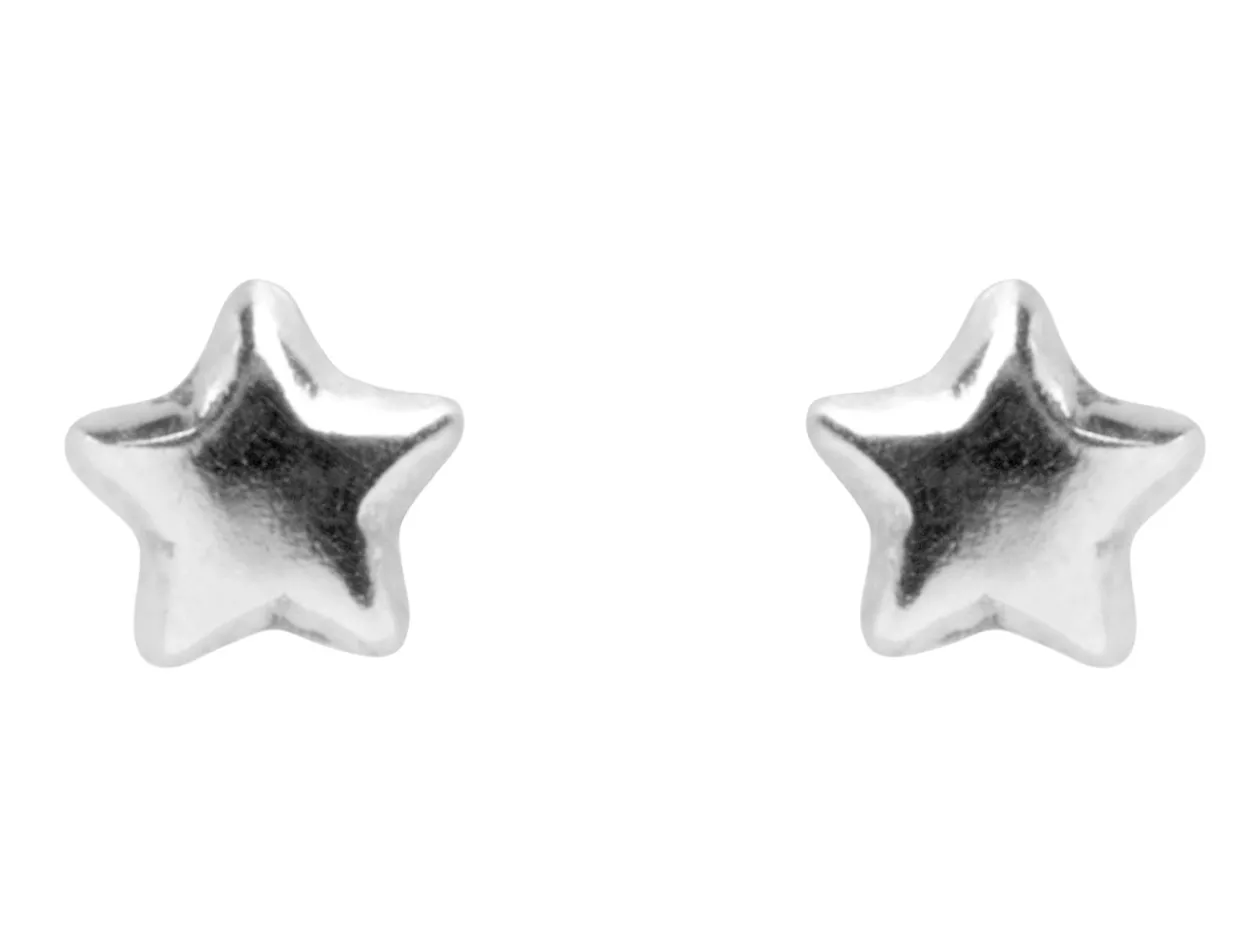 Sterling Silver Earrings Star Stud