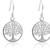 Sterling Silver Earrings Tree Of Life Drop