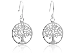Sterling Silver Earrings Tree Of Life Drop