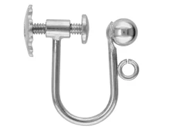 Sterling Silver Ear Screw Bead And Ring 3mm Round Wire