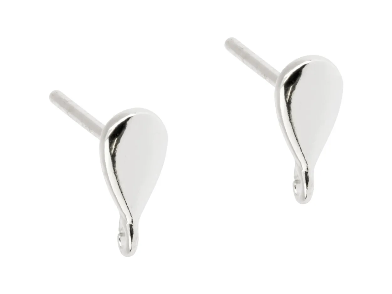 Sterling Silver Ear Stud With Ring Pack of 2