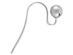 Sterling Silver Ear Wire And Bead, Pack of 10, 3mm 353