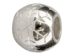 Sterling Silver Engraved Snowflake Charm Bead