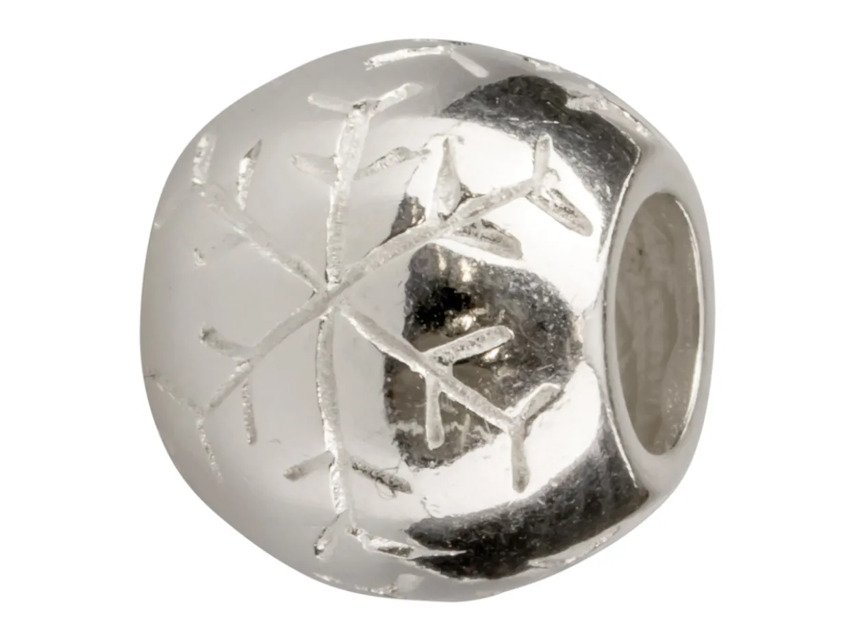 Sterling Silver Engraved Snowflake Charm Bead