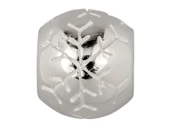 Sterling Silver Engraved Snowflake Charm Bead