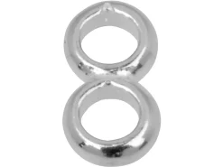 Sterling Silver Figure Of 8 Jump Ring Pack of 10, Two Closed 4mm Jump Ring Soldered Together