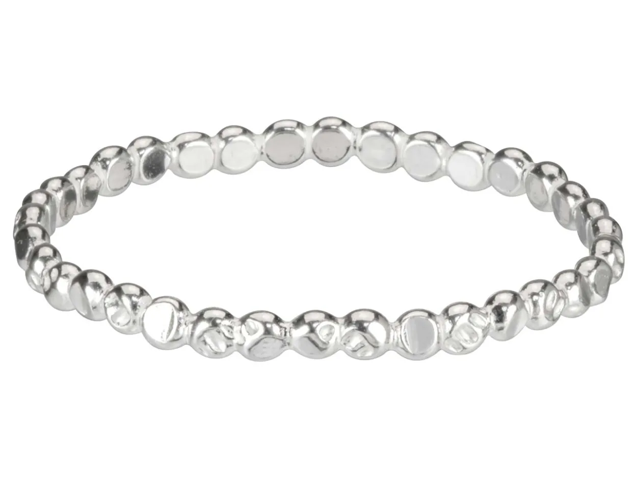 Sterling Silver Flat Beaded Ring 1.5mm Size O