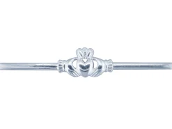 Sterling Silver Flat Ring Df8381 1.85mm Hallmarked Pierced Maids Claddagh Extra Heavy, 100% Recycled Silver