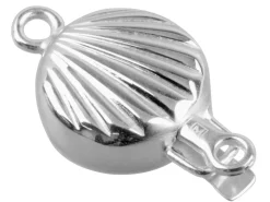 Sterling Silver Flat Round Clasp 12mm Shell Finish