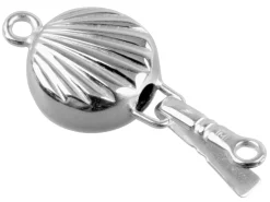 Sterling Silver Flat Round Clasp 12mm Shell Finish