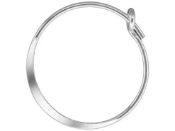 Sterling Silver Flattened Hoop Earrings 15mm Pack of 6