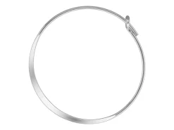 Sterling Silver Flattened Hoop Earrings 25mm Pack of 6