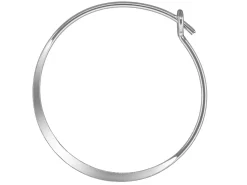 Sterling Silver Flattened Hoop Earrings 20mm Pack of 6