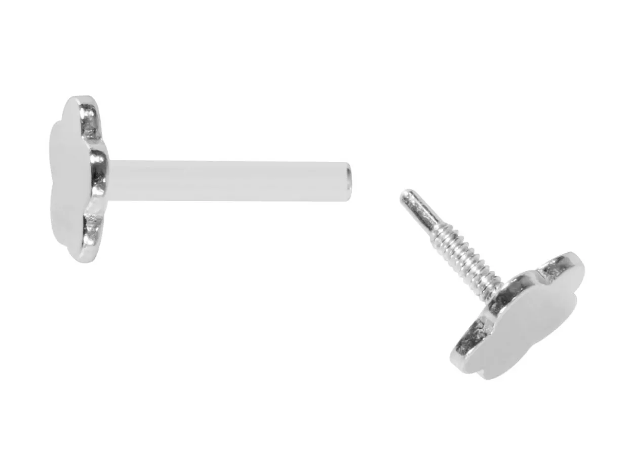 Sterling Silver Flower Labret Stud Earrings