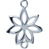 Sterling Silver Flower Spacer, 17.0mm X 12.0mm X 0.8mmm Pack of 5