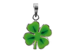 Sterling Silver Four Leaf Clover Enamel Pendant