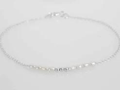 Sterling Silver Fresh Water Cultured Pearls Bracelet 7"/18cm