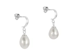 Sterling Silver Fresh Water Cultured Pearls Drop Earrings