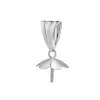 Sterling Silver Grooved Bail With 4.5mm Flower Thread Cup