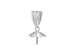 Sterling Silver Grooved Bail With 4.5mm Flower Thread Cup