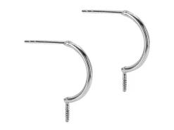 Sterling Silver Half Hoop And Peg Earrings Pack of 2, 100% Recycled Silver
