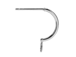 Sterling Silver Half Hoop And Peg Earrings Pack of 2, 100% Recycled Silver