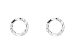 Sterling Silver Hammered Design Stud Earrings