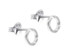 Sterling Silver Hammered Design Stud Earrings