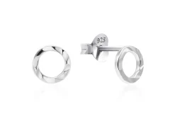 Sterling Silver Hammered Design Stud Earrings