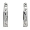 Sterling Silver Hammered Design Hoop Earrings