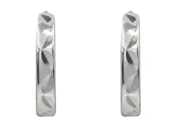 Sterling Silver Hammered Design Hoop Earrings