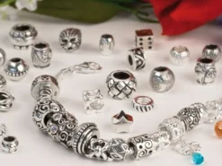 Sterling Silver Hammered Effect Charm Bead