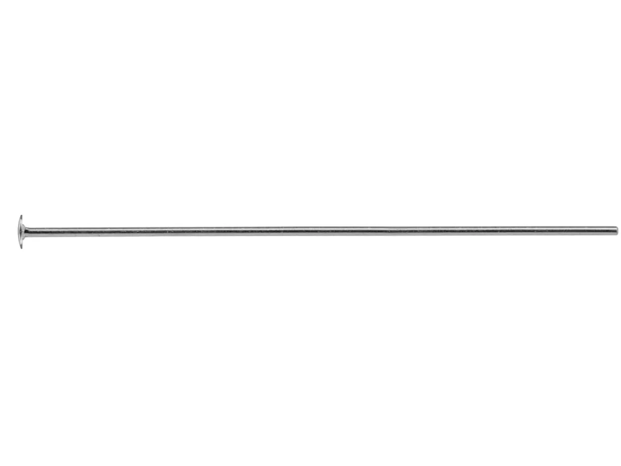 Sterling Silver Head Pin 38/40mm Pack of 20, 100% Recycled Silver
