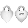 Sterling Silver Heart Hallmark Quality Tags 3.5mm Pack of 10