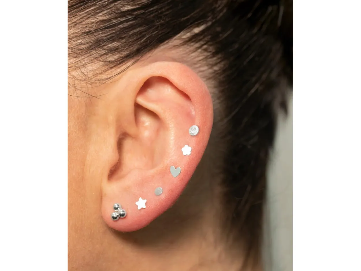 Sterling Silver Heart Labret Post 4mm