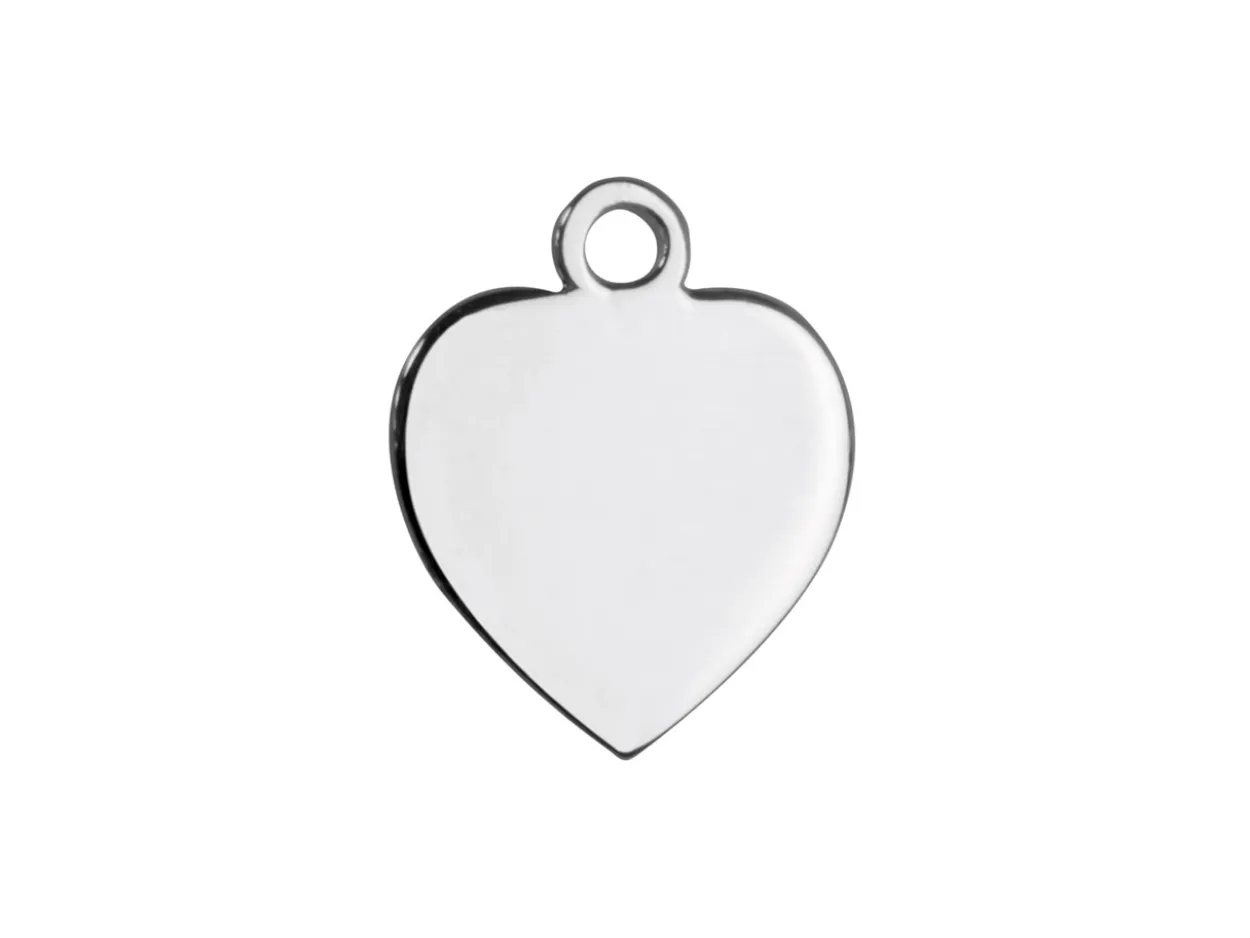 Sterling Silver Heart 10mm Stamping Blank Pack of 5